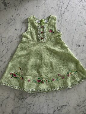 Vintage 00s Toddler Girls Seersucker Dress (4T)